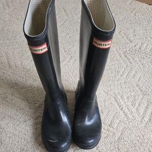 Hunter Classic Black Waterproof Boots EU 37 Big Kid Size 5.5/6